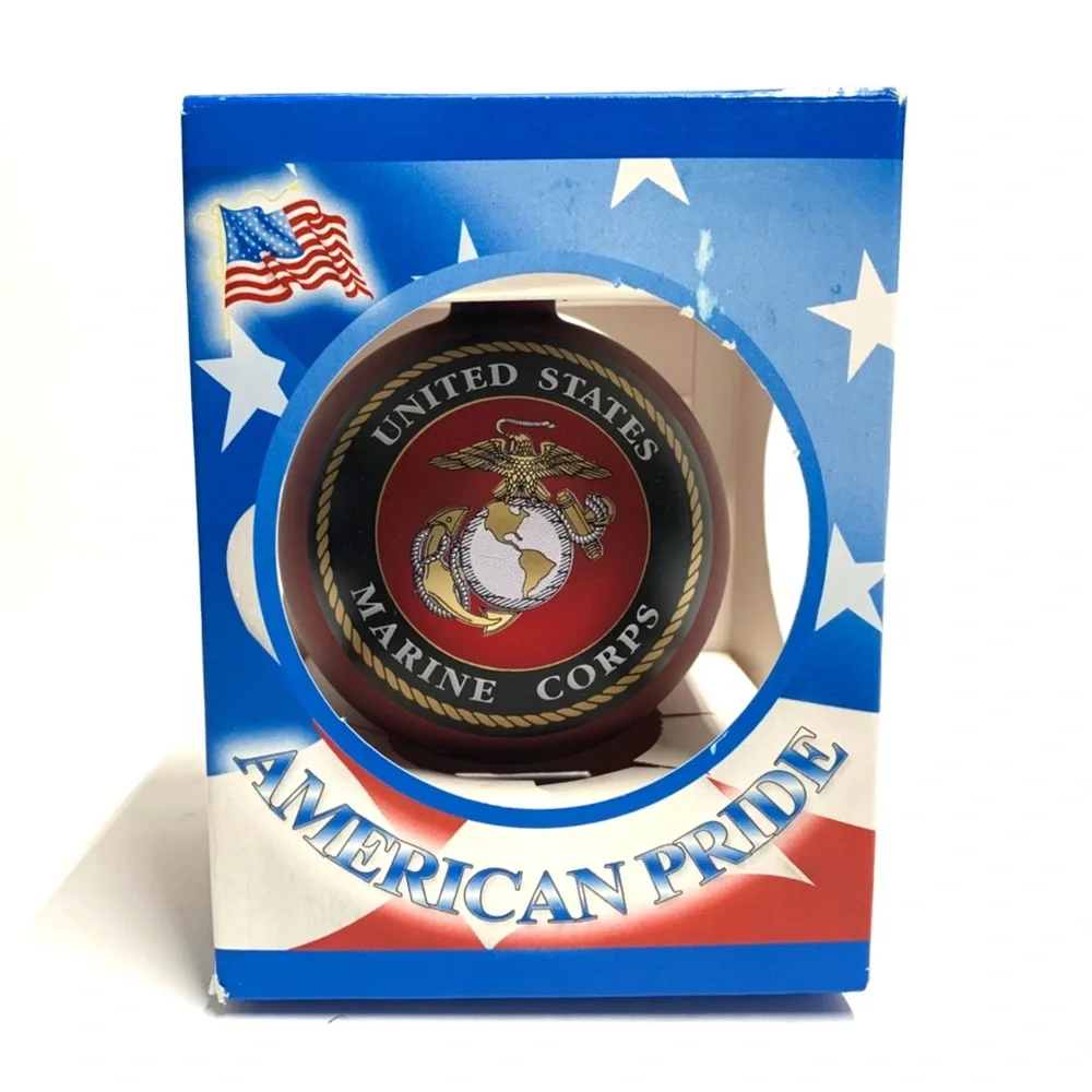USMC Marine Corps Christmas Ornament Red Glass | Semper Fi 1775 | Holiday Decor